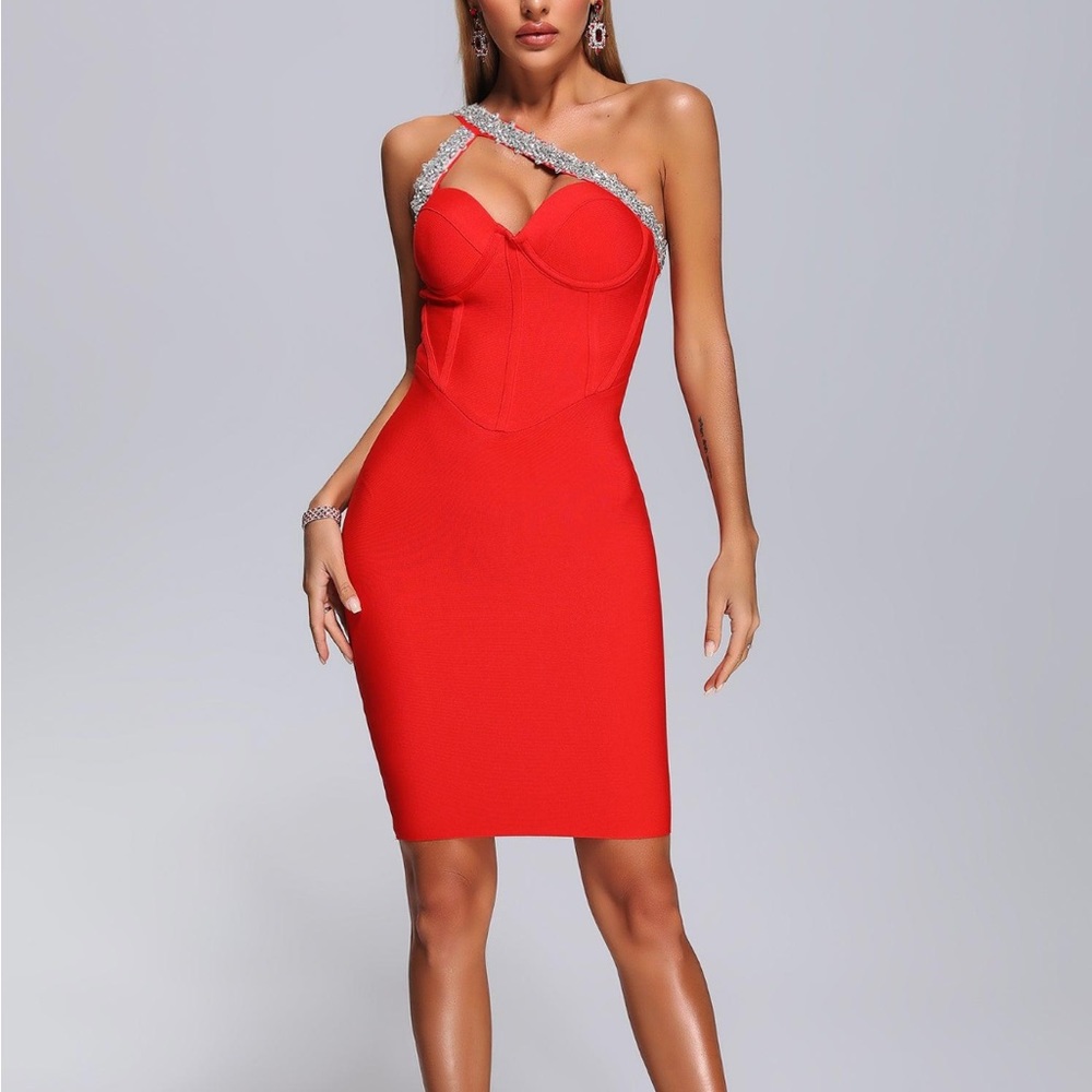 Red bandage dress